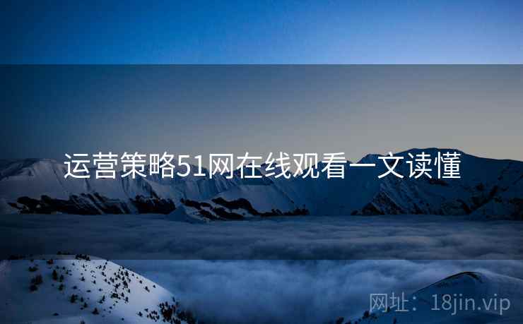 运营策略51网在线观看一文读懂
