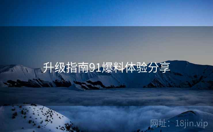 升级指南91爆料体验分享